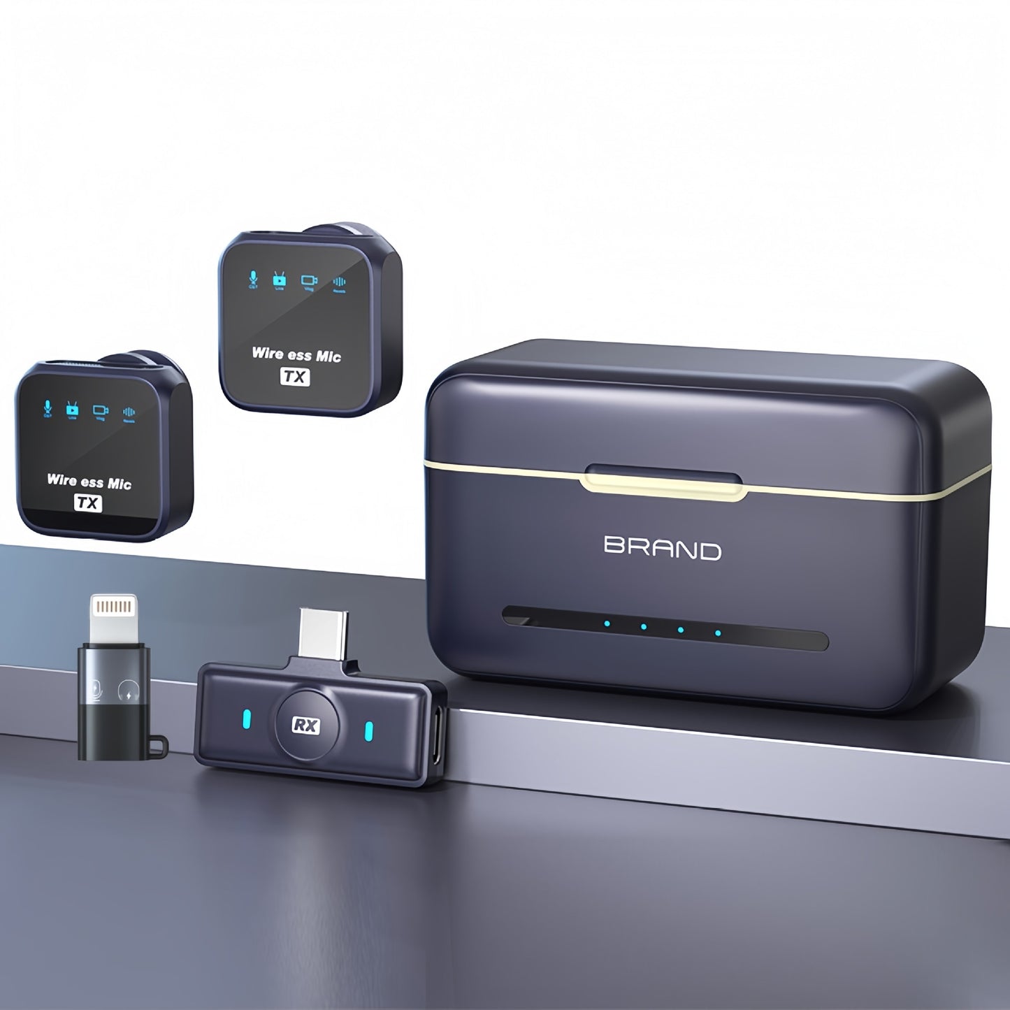microfoni lavalier wireless con ricevitore intelligente per la riduzione del rumore, clip per microfono wireless - Stilex