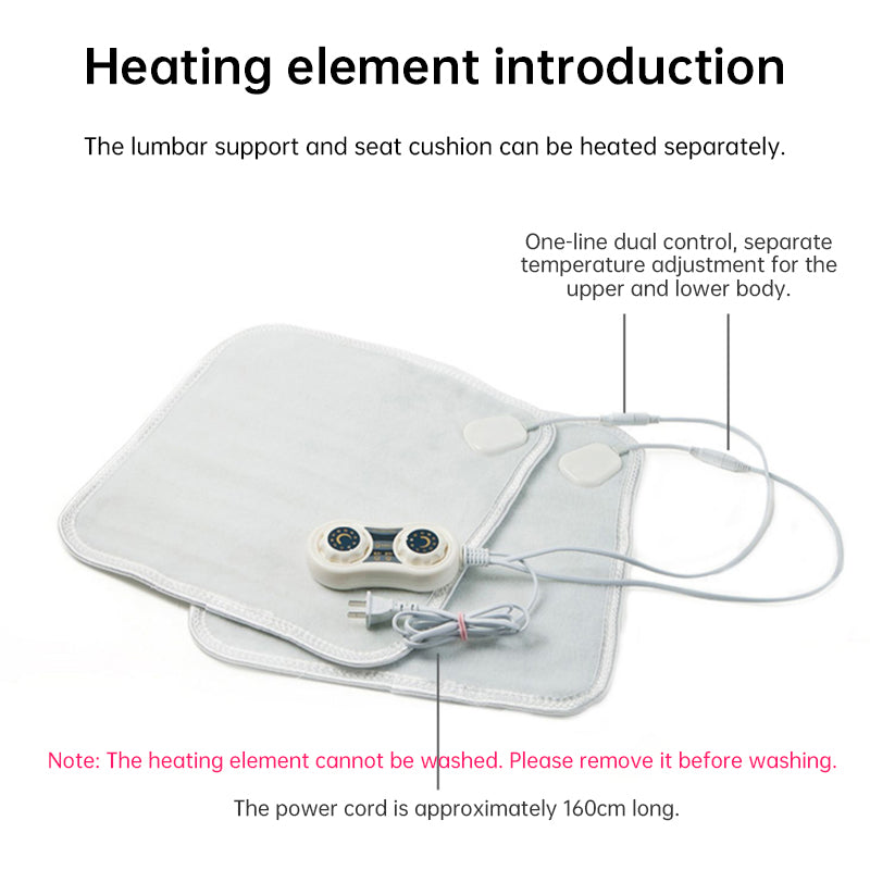 scaldasedia Cuscino riscaldato per sedia , tappetino elettrico , scaldasedia da ufficio, timer intelligente, schienale integrato - Stilex
