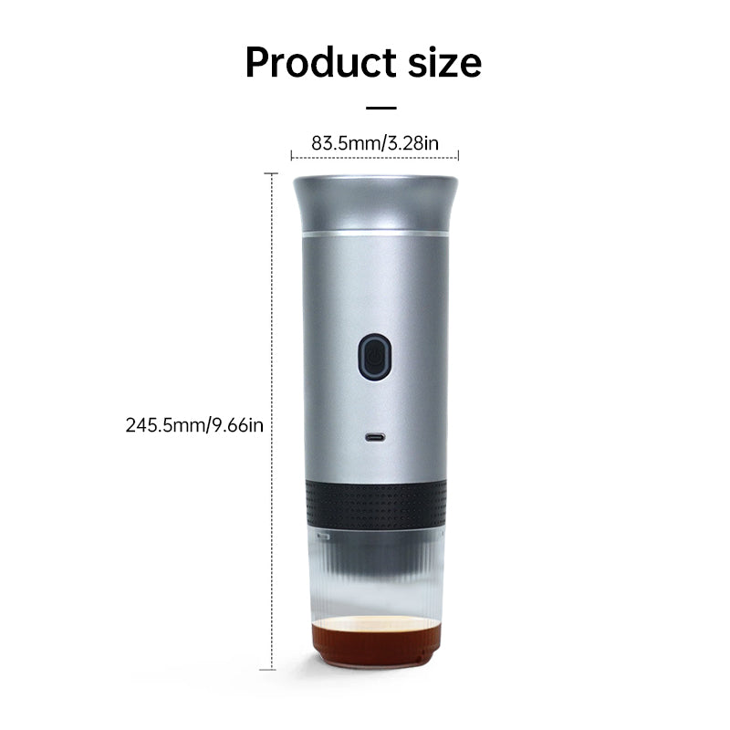 Macchina da caffè cordless 3 in 1 aggiornata 2025 - 20 bar portatile per auto/campeggio/casa, capsule/polvere, riscaldamento rapido tramite USB - Stilex