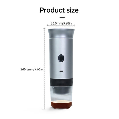 Macchina da caffè cordless 3 in 1 aggiornata 2025 - 20 bar portatile per auto/campeggio/casa, capsule/polvere, riscaldamento rapido tramite USB - Stilex