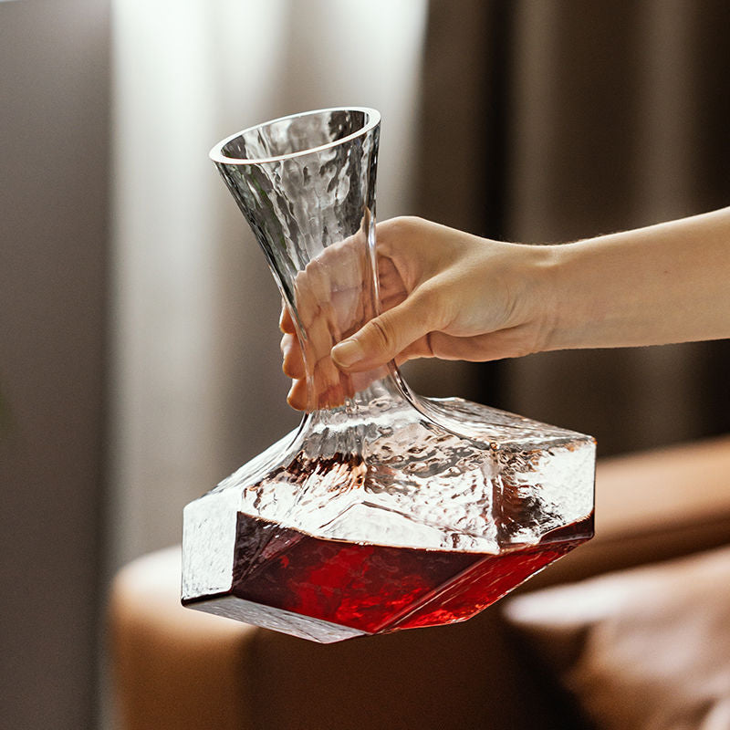 Decanter per vino Cube Diamond, bottiglia di vino traspirante e rapida per la casa, aeratore per vino rosso in vetro di alta qualità di lusso - Stilex