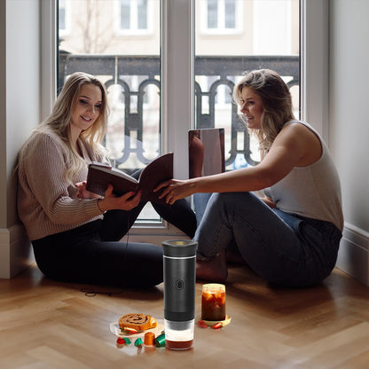 Macchina da caffè cordless 3 in 1 aggiornata 2025 - 20 bar portatile per auto/campeggio/casa, capsule/polvere, riscaldamento rapido tramite USB - Stilex
