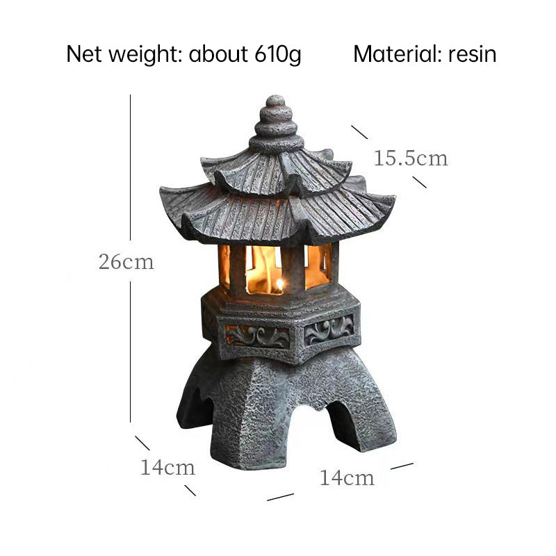 Decorazioni da giardino alimentate a energia solare: lanterne e statue a pagoda - Stilex