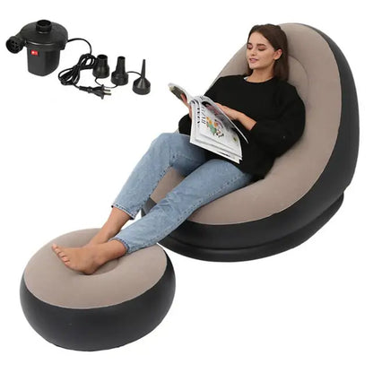 divano pigro gonfiabile, sedia a sdraio, comodo sgabello per le gambe, pouf singolo per uso domestico ed esterno - Stilex