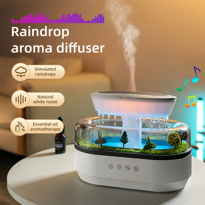 Umidificatore d'aria intelligente a goccia di pioggia con nebbia fredda , paesaggio, albero di Natale, diffusore di aromi ad olio - Stilex