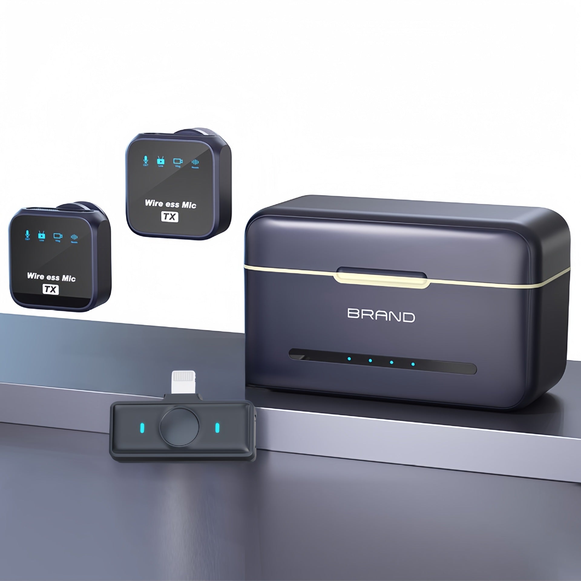 microfoni lavalier wireless con ricevitore intelligente per la riduzione del rumore, clip per microfono wireless - Stilex