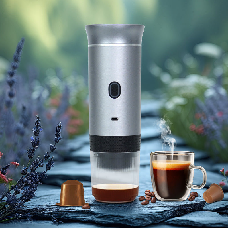 Macchina da caffè cordless 3 in 1 aggiornata 2025 - 20 bar portatile per auto/campeggio/casa, capsule/polvere, riscaldamento rapido tramite USB - Stilex