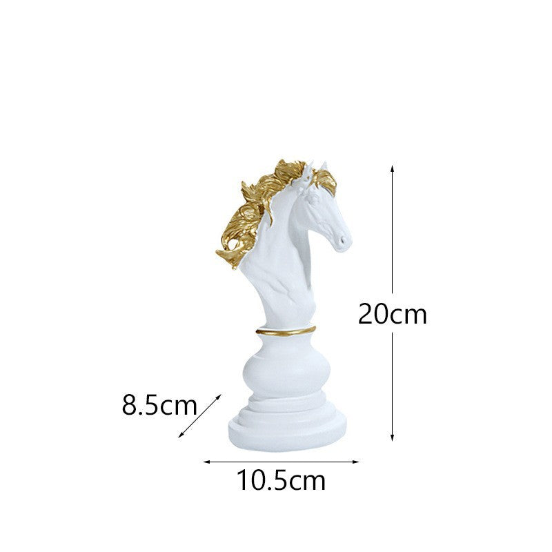 Ornamenti in resina a forma di scacchi, armadietti per il vino, re, regine, cavalli da guerra, pezzi degli scacchi, scacchiere, decorazioni per la cas - Stilex