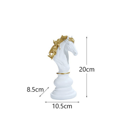Ornamenti in resina a forma di scacchi, armadietti per il vino, re, regine, cavalli da guerra, pezzi degli scacchi, scacchiere, decorazioni per la cas - Stilex