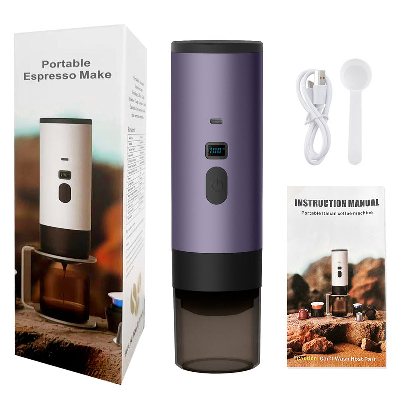 Macchina per caffè espresso portatile wireless 3 in 1, 7800 mAh, auto/casa/campeggio, (caffè macinato/in capsule.) - Stilex