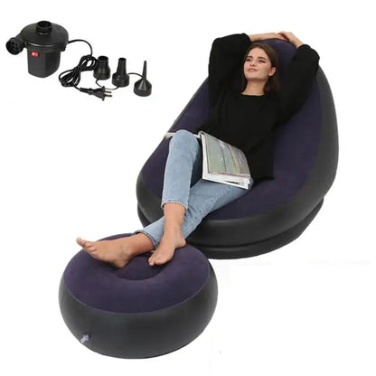 divano pigro gonfiabile, sedia a sdraio, comodo sgabello per le gambe, pouf singolo per uso domestico ed esterno - Stilex