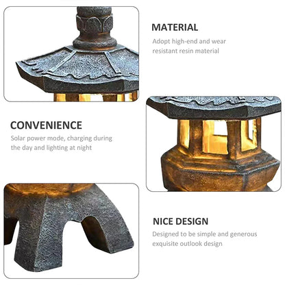 Decorazioni da giardino alimentate a energia solare: lanterne e statue a pagoda - Stilex