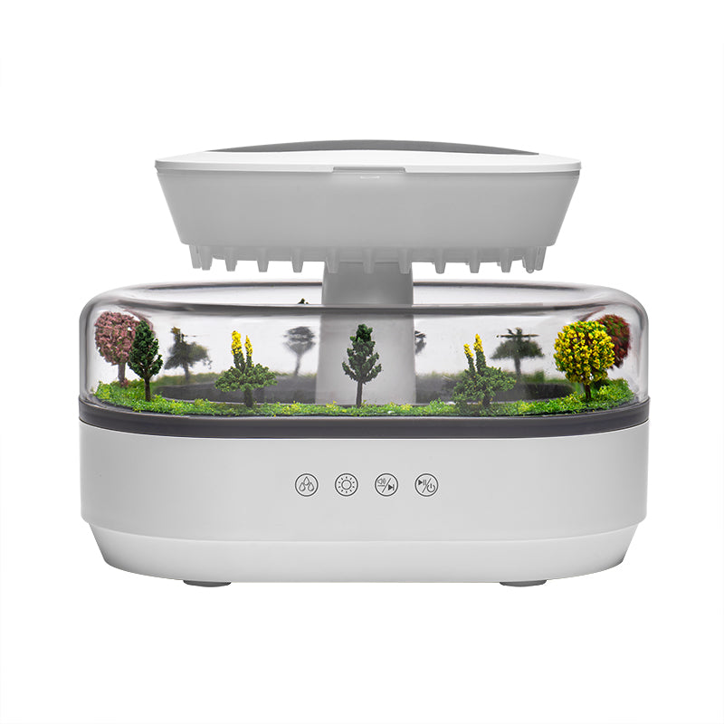 Umidificatore d'aria intelligente a goccia di pioggia con nebbia fredda , paesaggio, albero di Natale, diffusore di aromi ad olio - Stilex