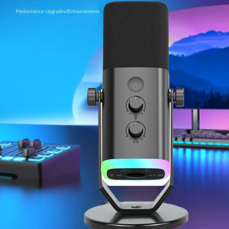 Microfono a condensatore per computer, streaming live, registrazione karaoke, microfono a condensatore per telefono cellulare, universale, karaoke, - Stilex