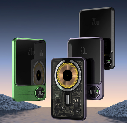 power bank portatile in metallo ultra sottile  magnetica wireless ricarica rapida stile  power bank - Stilex