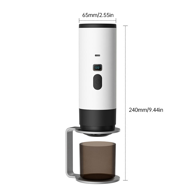 Macchina per caffè espresso portatile wireless 3 in 1, 7800 mAh, auto/casa/campeggio, (caffè macinato/in capsule.) - Stilex