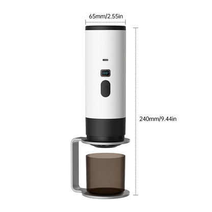 Macchina per caffè espresso portatile wireless 3 in 1, 7800 mAh, auto/casa/campeggio, (caffè macinato/in capsule.) - Stilex