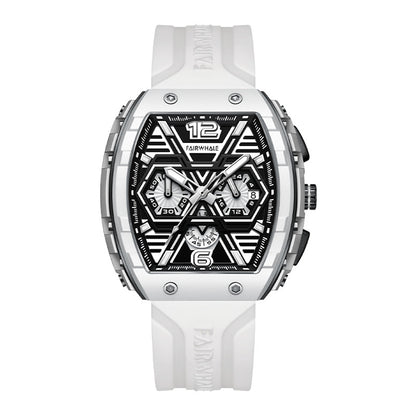 Orologio da polso casual al quarzo da uomo, multifunzionale, con tre occhi che scuotono il quadrante esplosivo - Stilex
