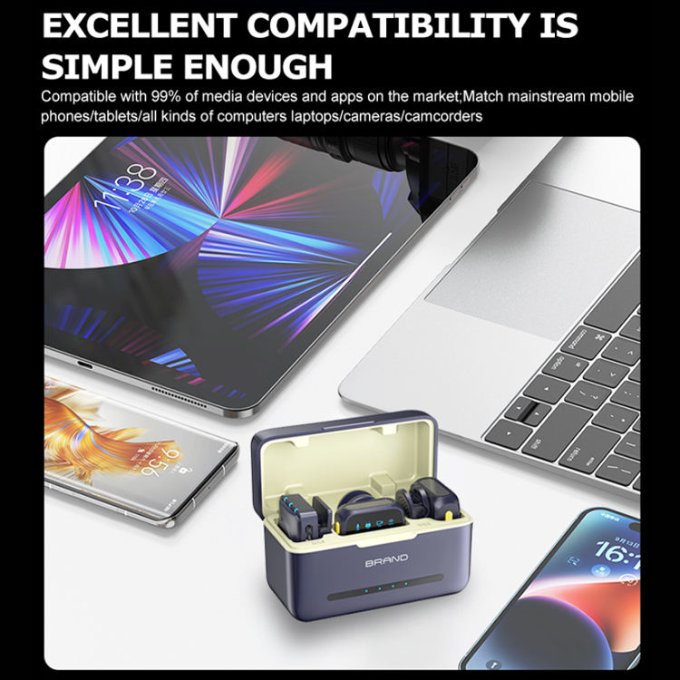 microfoni lavalier wireless con ricevitore intelligente per la riduzione del rumore, clip per microfono wireless - Stilex