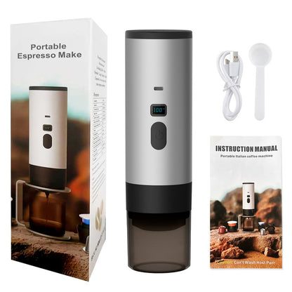 Macchina per caffè espresso portatile wireless 3 in 1, 7800 mAh, auto/casa/campeggio, (caffè macinato/in capsule.) - Stilex