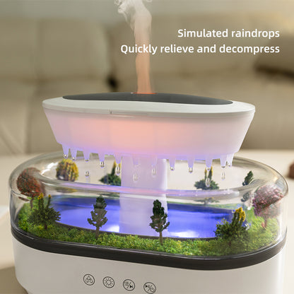Umidificatore d'aria intelligente a goccia di pioggia con nebbia fredda , paesaggio, albero di Natale, diffusore di aromi ad olio - Stilex