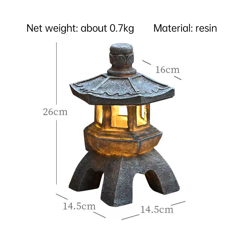 Decorazioni da giardino alimentate a energia solare: lanterne e statue a pagoda - Stilex