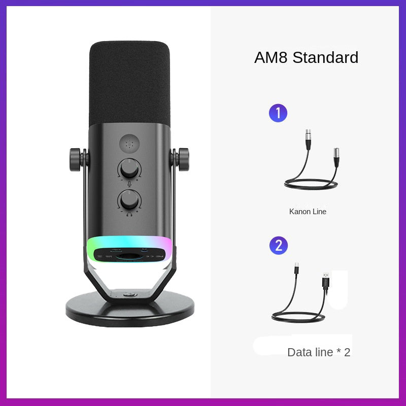 Microfono a condensatore per computer, streaming live, registrazione karaoke, microfono a condensatore per telefono cellulare, universale, karaoke, - Stilex