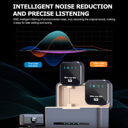 microfoni lavalier wireless con ricevitore intelligente per la riduzione del rumore, clip per microfono wireless - Stilex