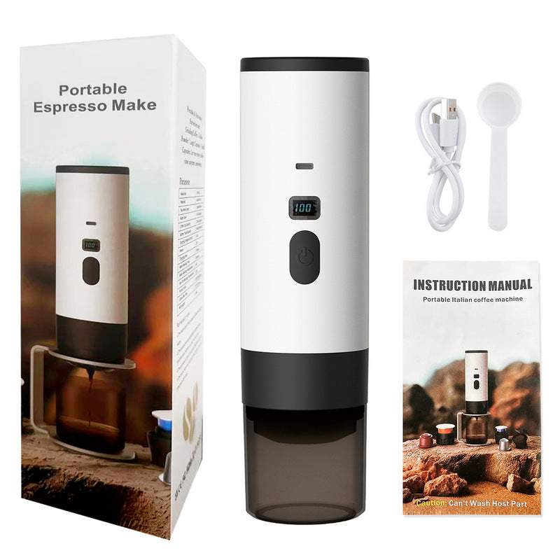 Macchina per caffè espresso portatile wireless 3 in 1, 7800 mAh, auto/casa/campeggio, (caffè macinato/in capsule.) - Stilex