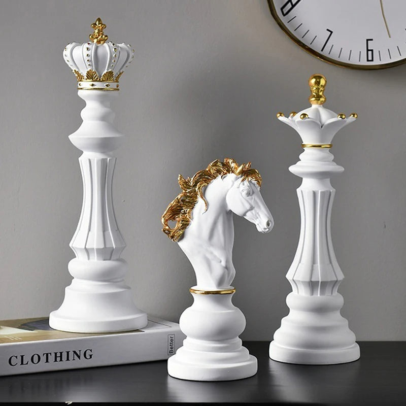 Ornamenti in resina a forma di scacchi, armadietti per il vino, re, regine, cavalli da guerra, pezzi degli scacchi, scacchiere, decorazioni per la cas - Stilex