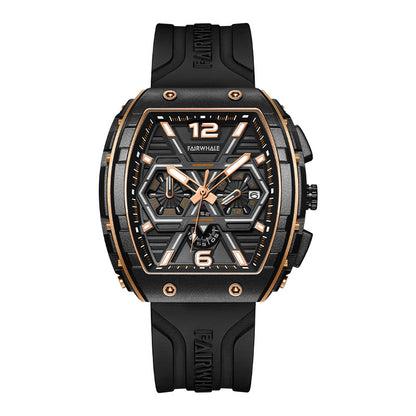 Orologio da polso casual al quarzo da uomo, multifunzionale, con tre occhi che scuotono il quadrante esplosivo - Stilex