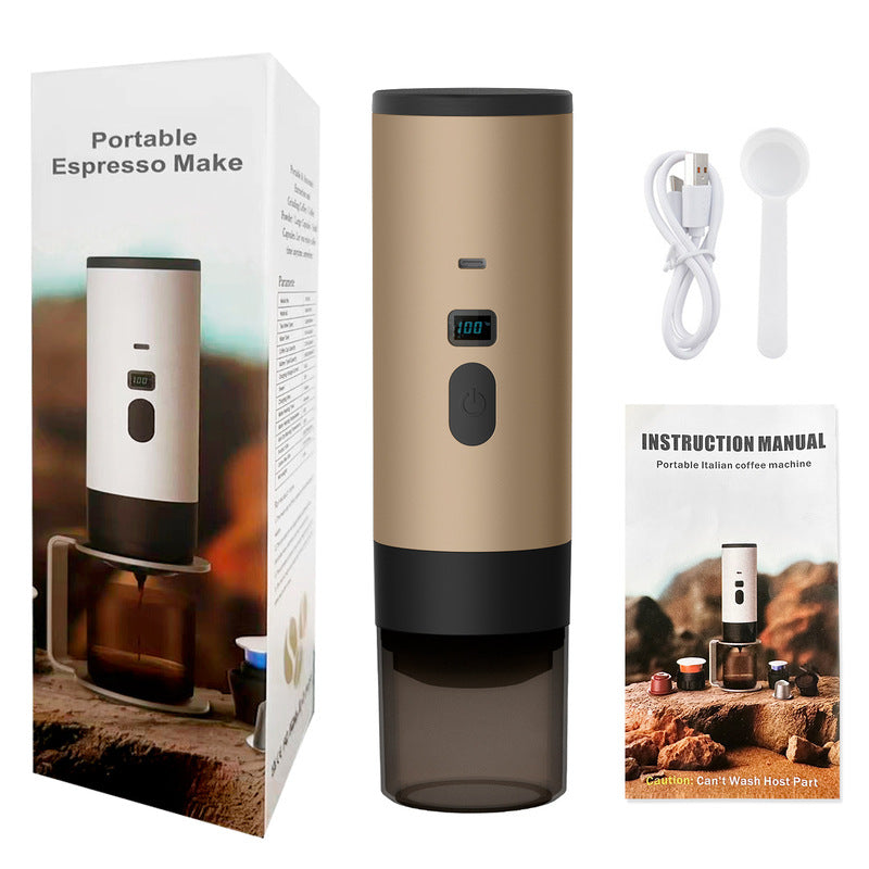 Macchina per caffè espresso portatile wireless 3 in 1, 7800 mAh, auto/casa/campeggio, (caffè macinato/in capsule.) - Stilex